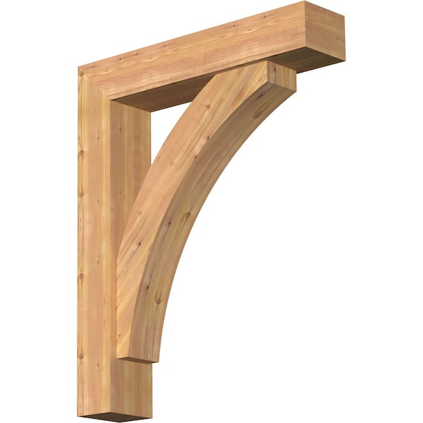 Ekena Millwork Thorton Block Smooth Bracket w/ Offset Brace, Western Red Cedar, 7 1/2"W x 36"D x 44"H BKT0806X36X44THR05SWR - main